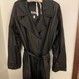 Totes Women's Elegant Black Rain Coat